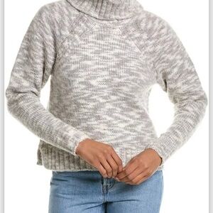 Joie Kaine • Light Gray Rock Chunky Turtleneck Sweater • Cream Alpaca Wool Blend